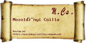 Mozolányi Csilla névjegykártya